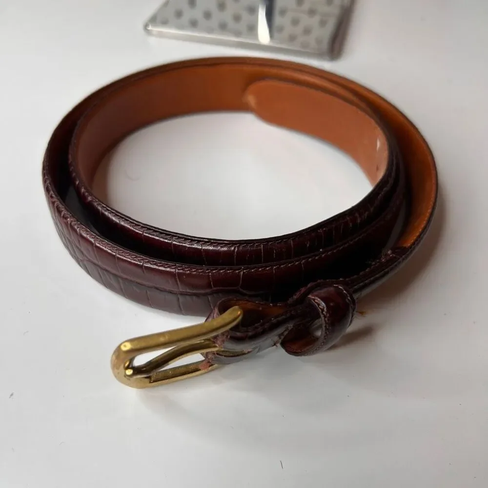 Polo Ralph Lauren leather gold buckle croc textured